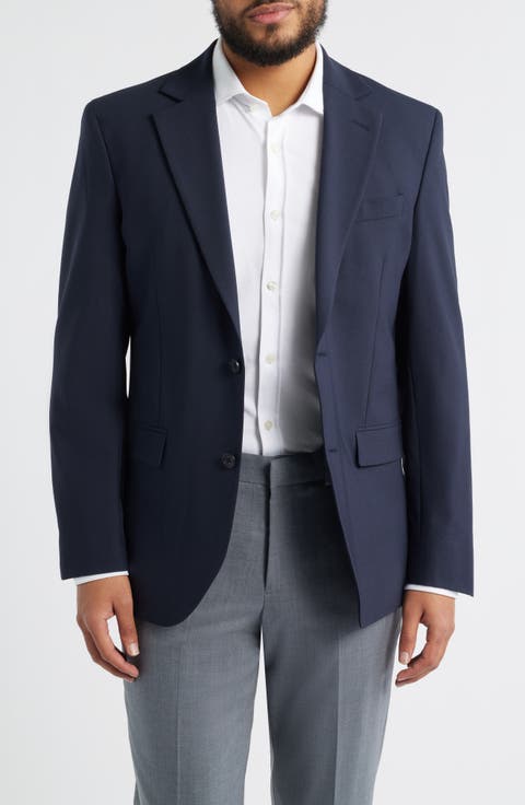 Henrik Trim Fit Solid Stretch Wool Suit Jacket (Regular, Big & Tall)