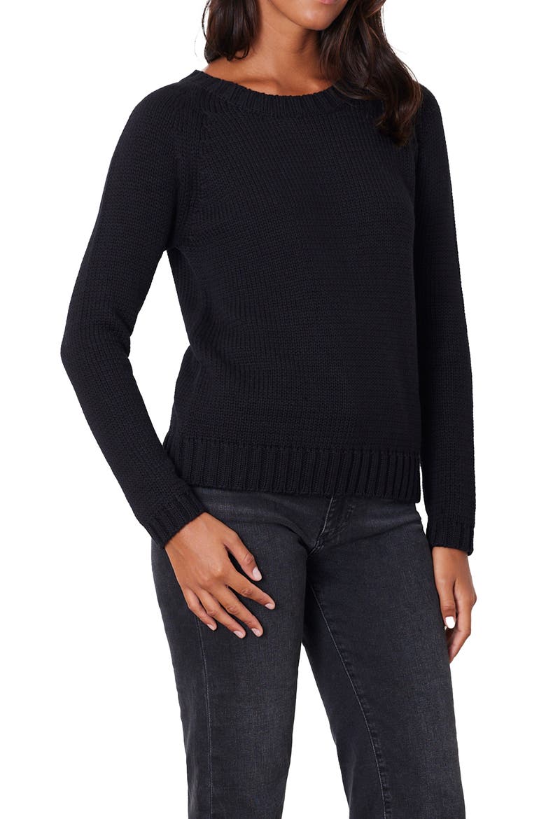 Aspen Cotton Crewneck Sweater, Main, color, Black