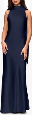 Xscape Evenings Satin Tie Back Mermaid Gown