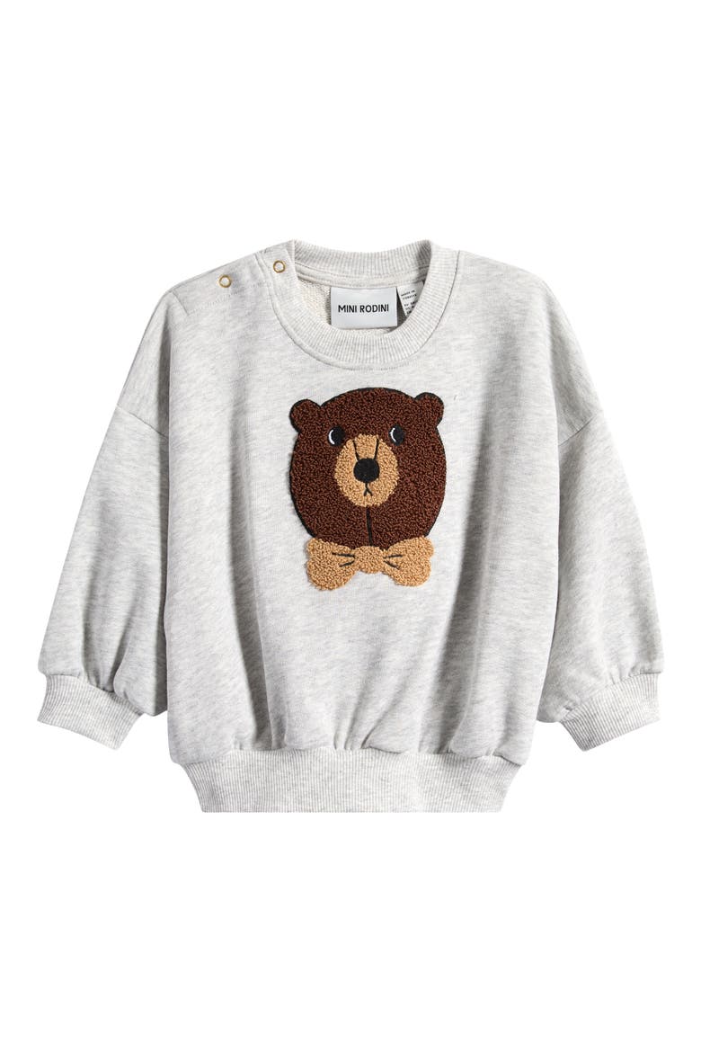 Chenille Bear Organic Cotto Sweatshirt, Main, color, GREY