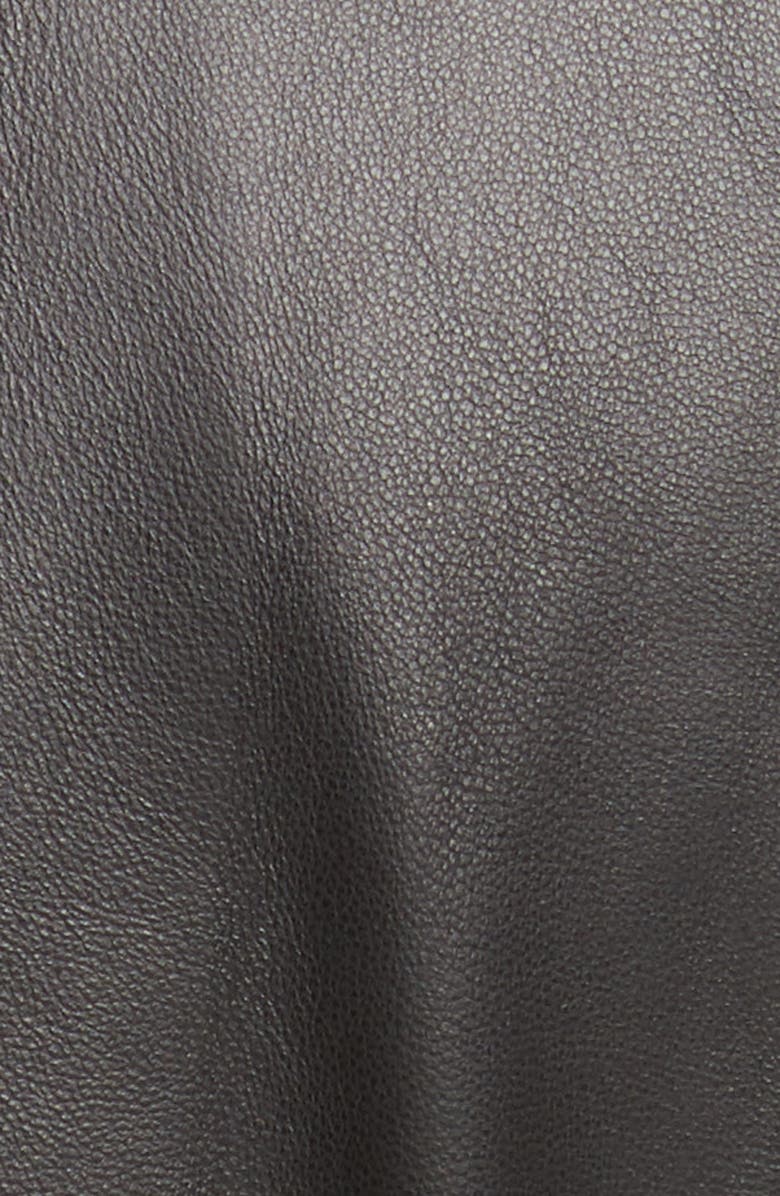 Saks Potts Genuine Shearling Trim Short Leather Jacket, Alternate, color,