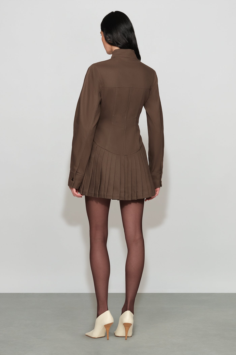 Solene Denim Mini Dress, Alternate, color, mushroom