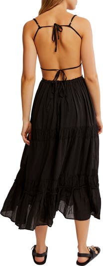 Taking Sides Tiered Cotton Maxi Dress