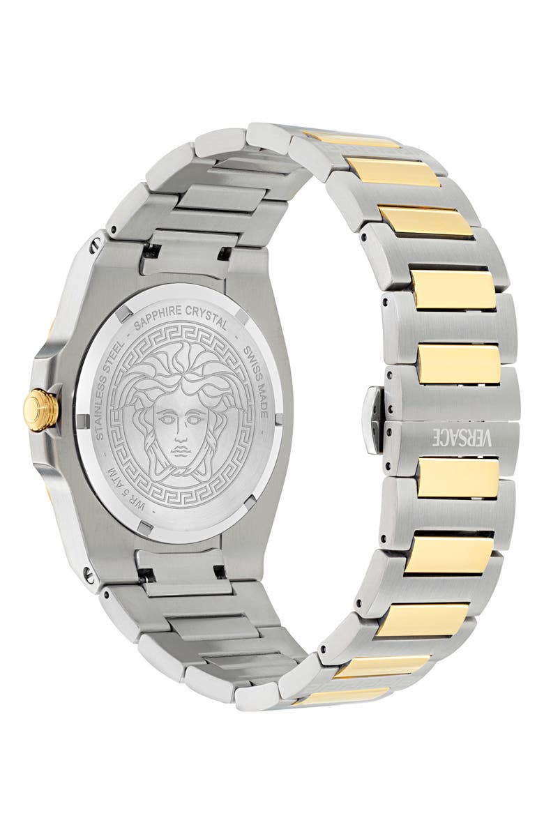 Versace Tolomeo Bracelet Watch, 40mm, Alternate, color, Two Tone