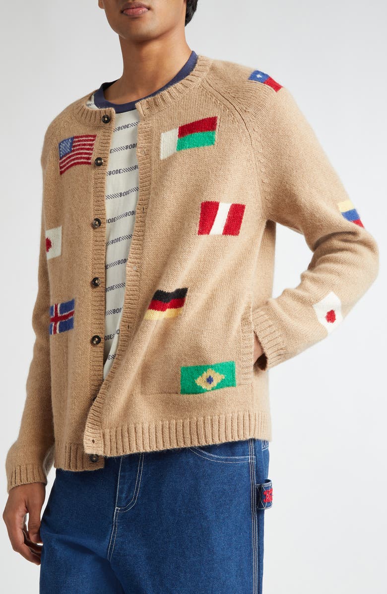 Bode Round-the-World Baby Alpaca and Merino Wool Cardigan, Alternate, color, 