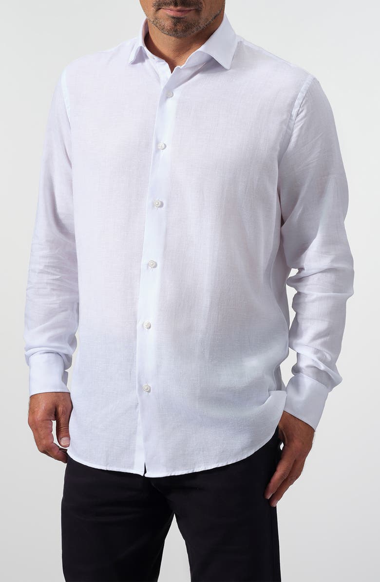 STUDIO GARNET LOS ANGELES Tech Button-Up Shirt, Main, color, White