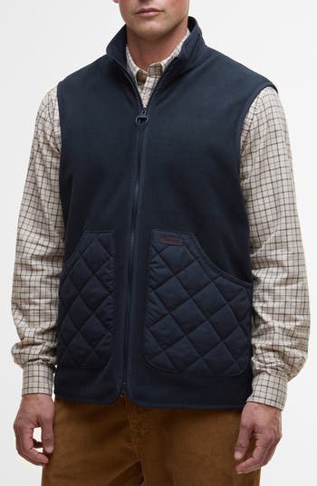 Barbour Lowich Fleece Quilted Vest In Blue