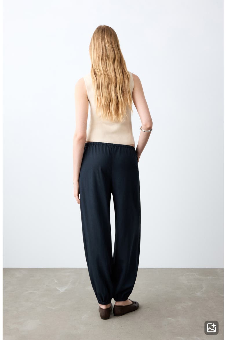 Drawstring Balloon Pants, Alternate, color, NAVY