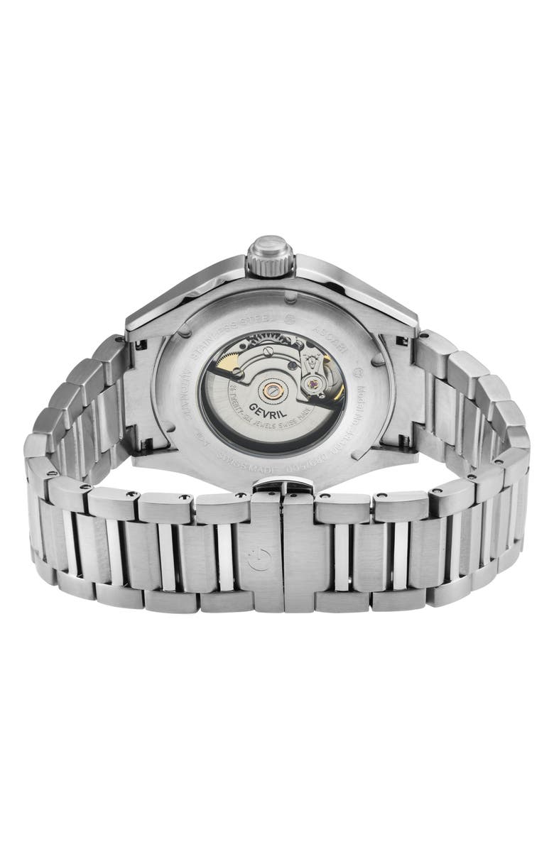 GEVRIL Ascari Three-Hand Automatic Stainless Steel Bracelet Watch, 42mm, Alternate, color, 