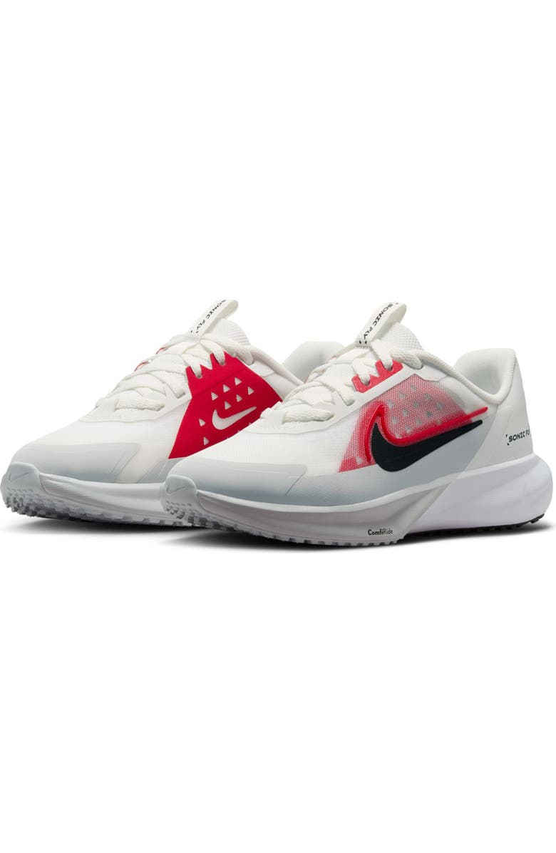 Nike Kids' Sonic Fly Running Shoe, Main, color, Summit White/ Red/ White
