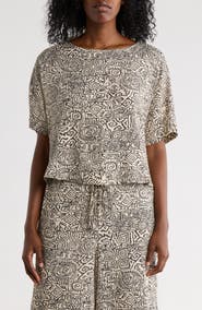 Adrianna Papell Boxy Short Sleeve Button-Up Top