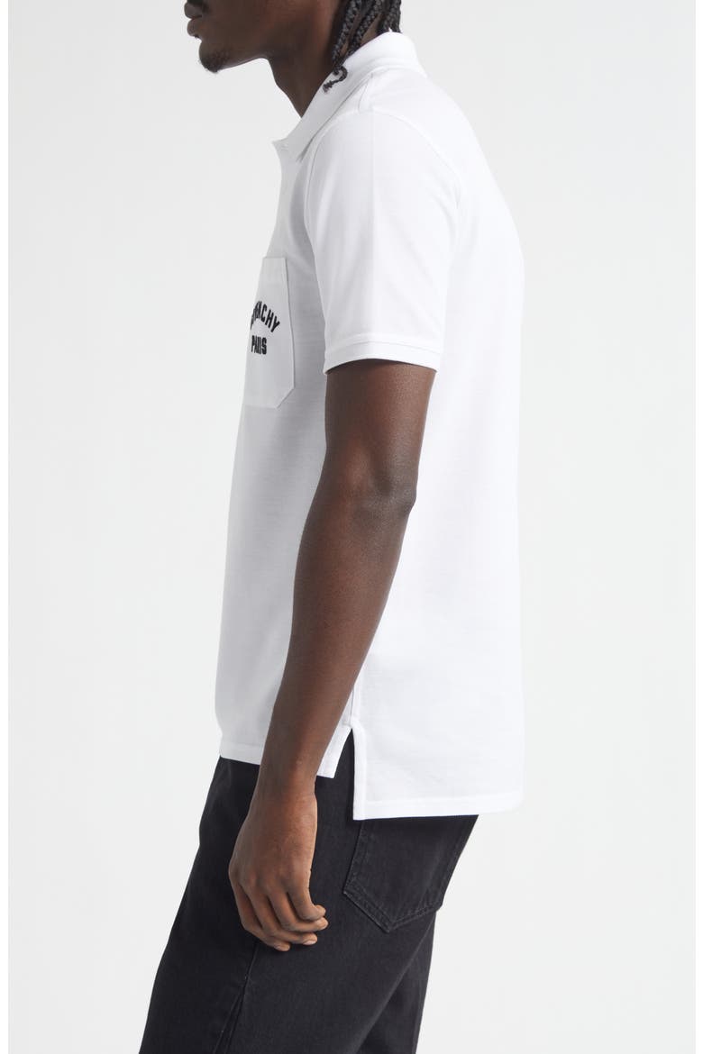 Embroidered Logo Pocket Cotton Piqué Polo, Alternate, color, WHITE