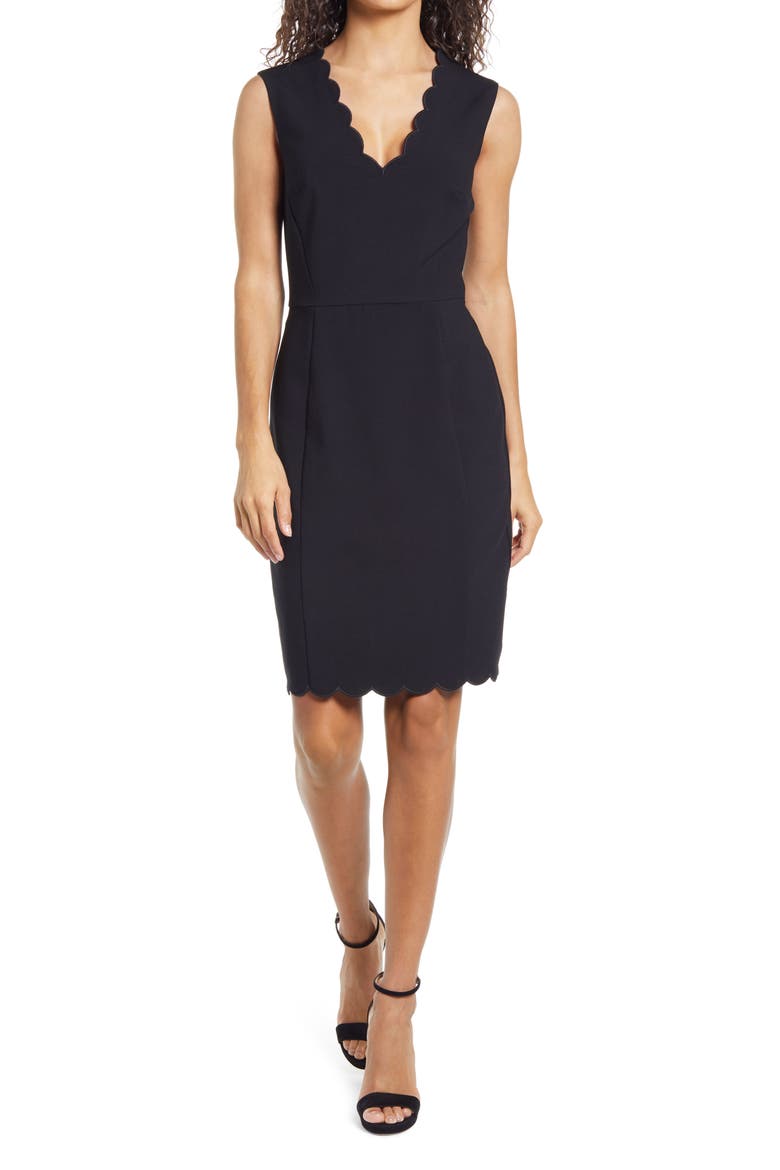 Whisper Ruth Sheath Dress, Main, color, BLACK