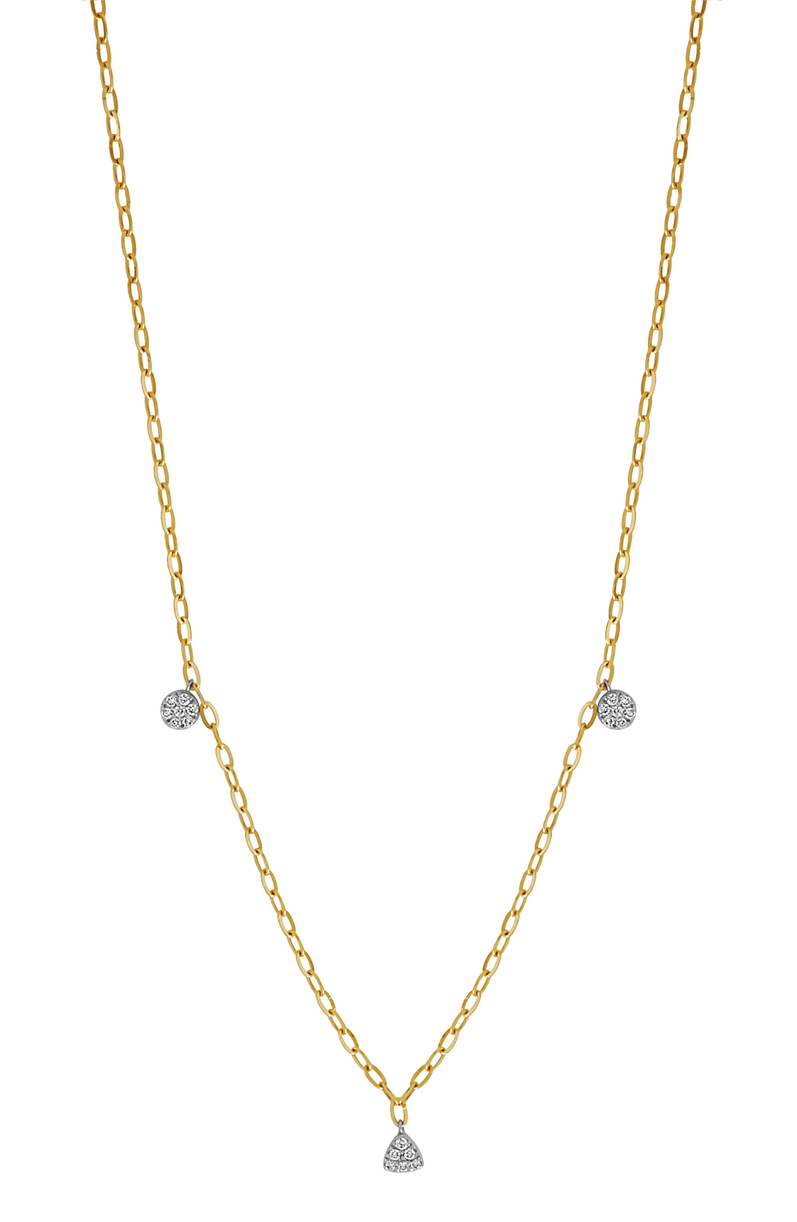 Bony Levy 18K Gold Pavé Diamond Charm Necklace