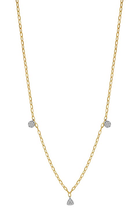 18K Gold Pavé Diamond Charm Necklace