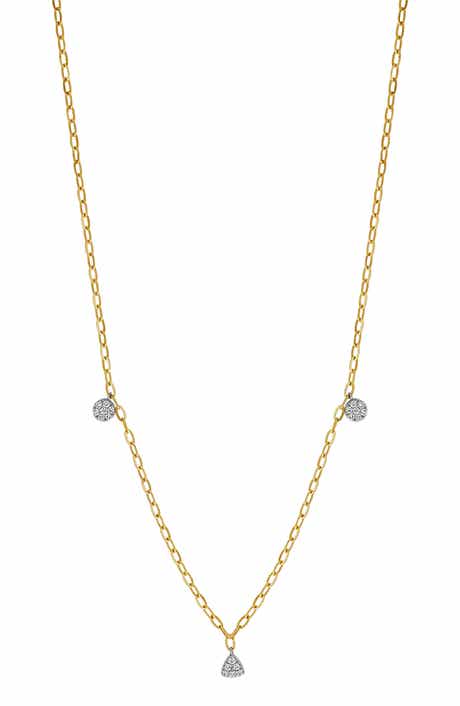 Bony Levy 18K Gold Pavé Diamond Charm Necklace