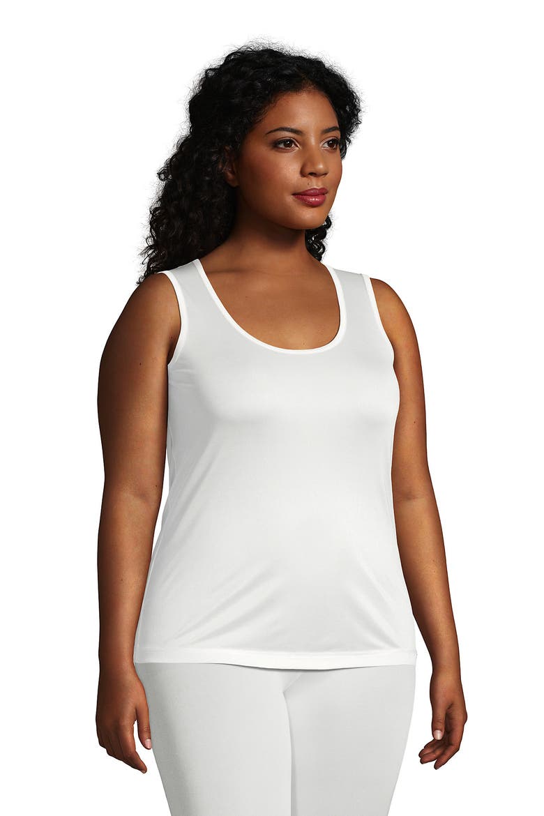 Petite Silk Interlock Thermal Long Underwear Base Layer Tank Top, Alternate, color, Ivory