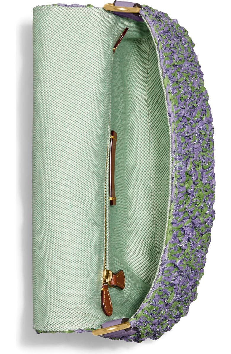 COACH Popcorn Straw Shoulder Bag, Alternate, color,