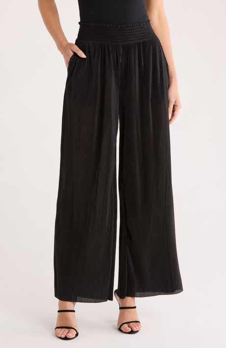 Ellen Tracy Plissé Wide Leg Pants
