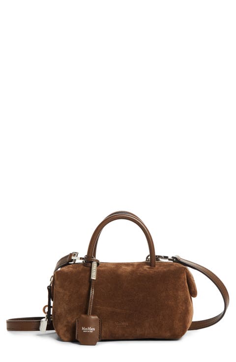 Small Boston Suede Top Handle Bag