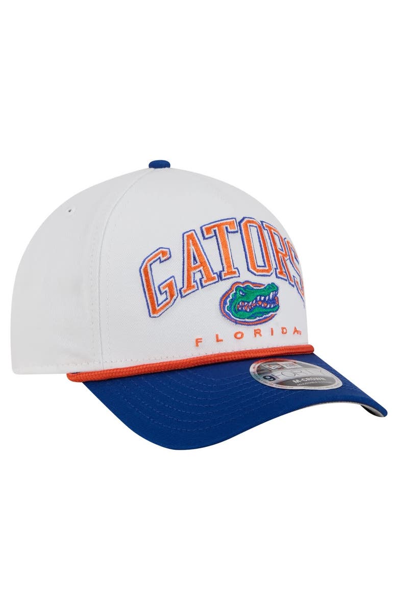 New Era Men's New Era White/Royal Florida Gators Arch Two-Tone Rope 9FORTY A-Frame M-Crown Adjustable Hat, Alternate, color, 