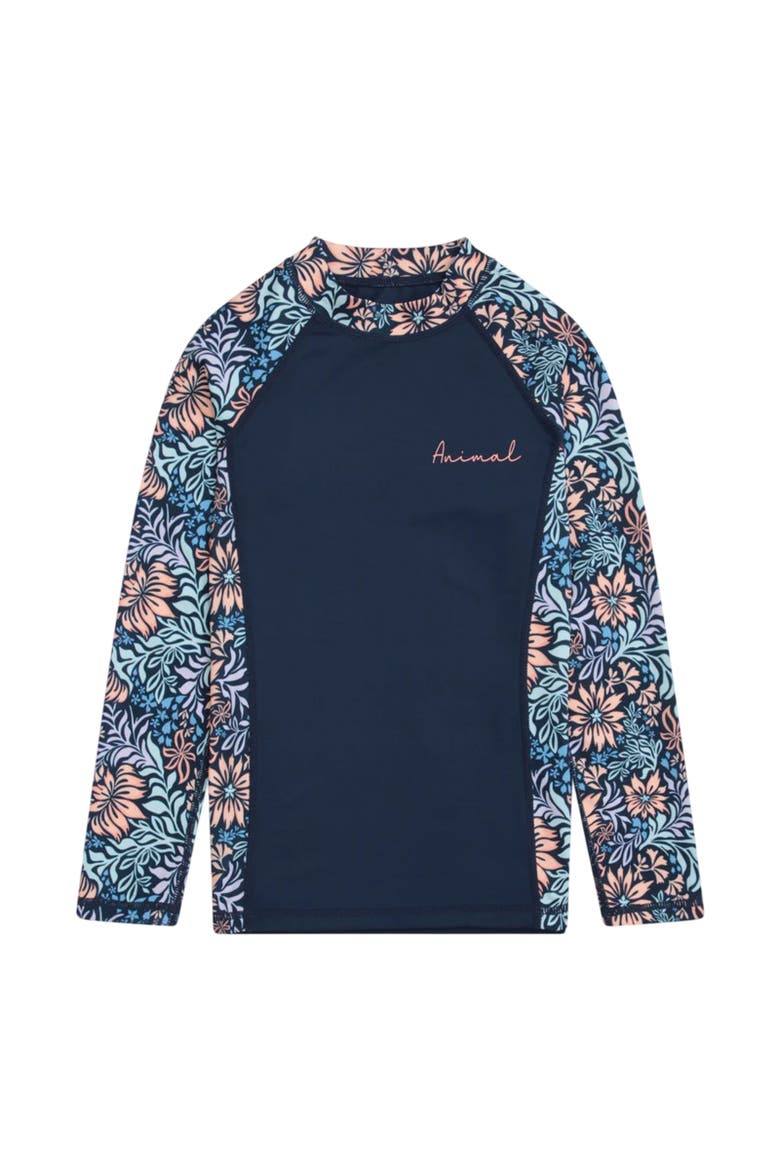 Lillie Floral Rash Guard, Main, color, Navy