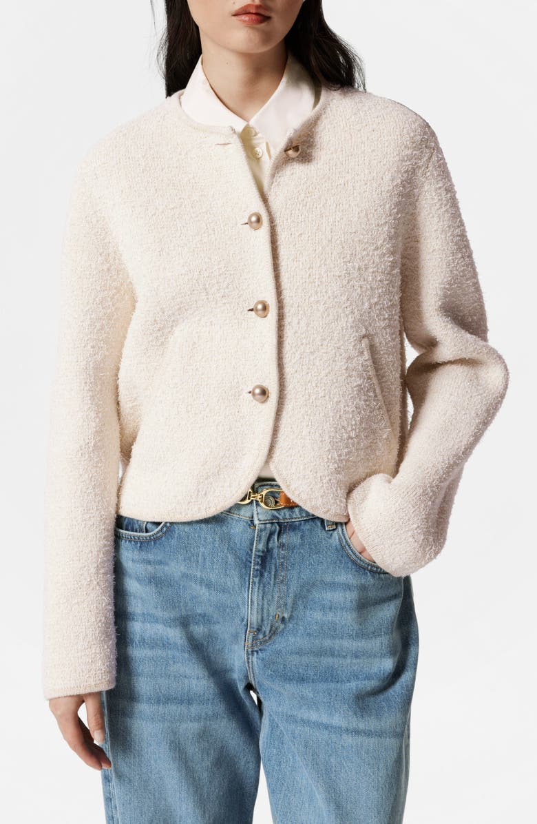 & Other Stories Glitter Cotton Blend Cardigan, Main, color, 