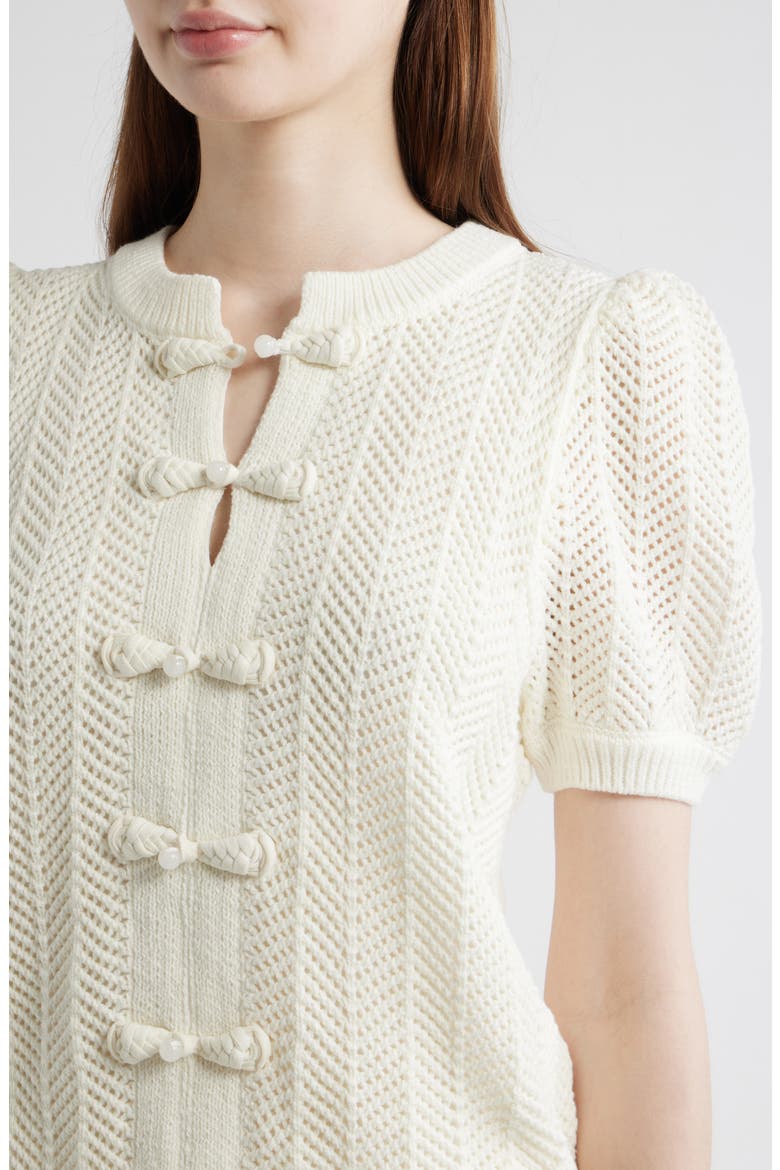 The Billie Bow Cardigan, Alternate, color, SKY WHITE
