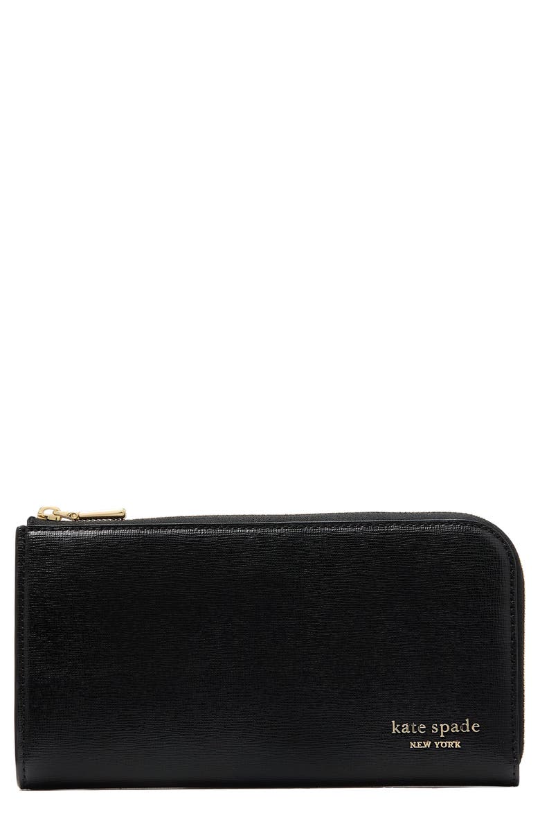 Kate Spade New York devin saffiano leather wallet, Main, color, Black