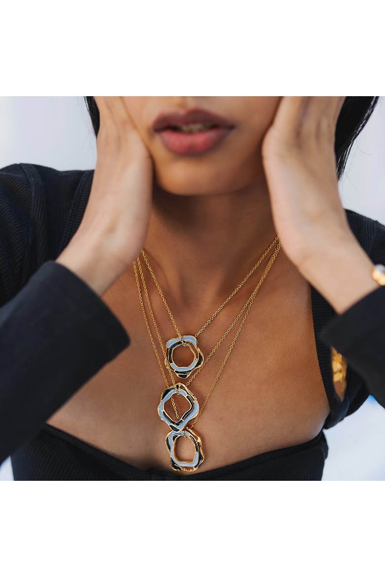 AQUA LAYERED NECKLACE, Alternate, color, Gold Plated