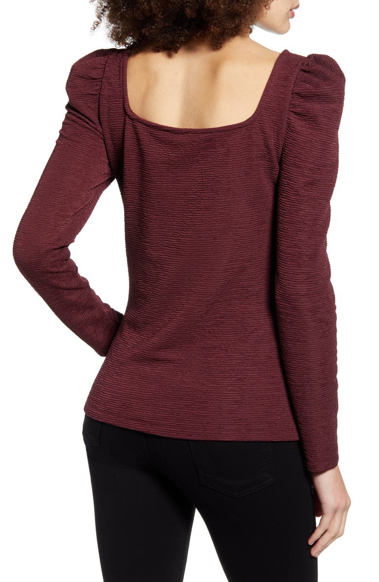 VERO MODA Alpha Puff Sleeve Square Neck Top, Alternate, color, Port Royale