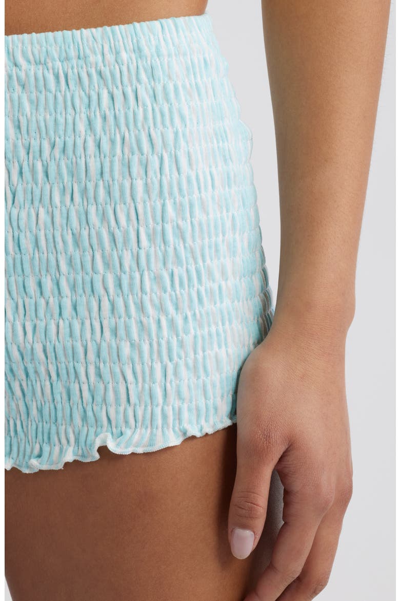 Shirred Micro Shorts, Alternate, color, PEARL DIVA