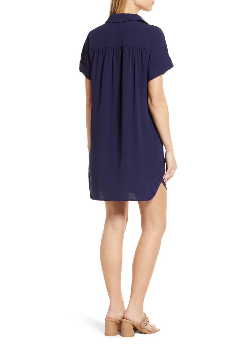 Short Sleeve Shirtdress, Alternate, color, NAVY PEACOAT