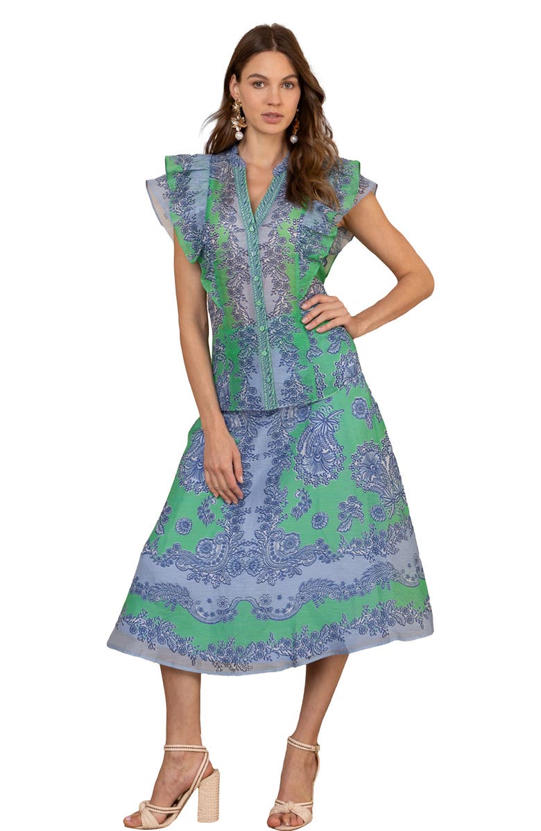 Hale Bob Caitriona Linen Organza Top, Alternate, color,