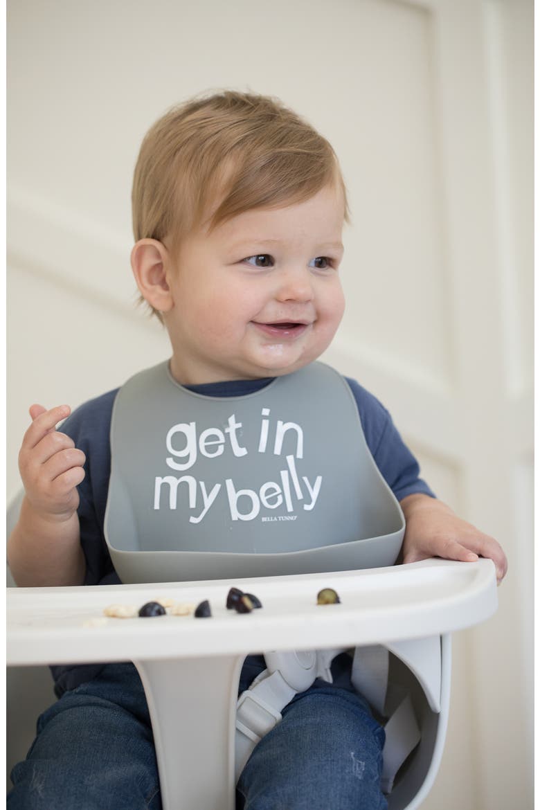 Get in My Belly Silicone Wonder Bib, Alternate, color, GREY