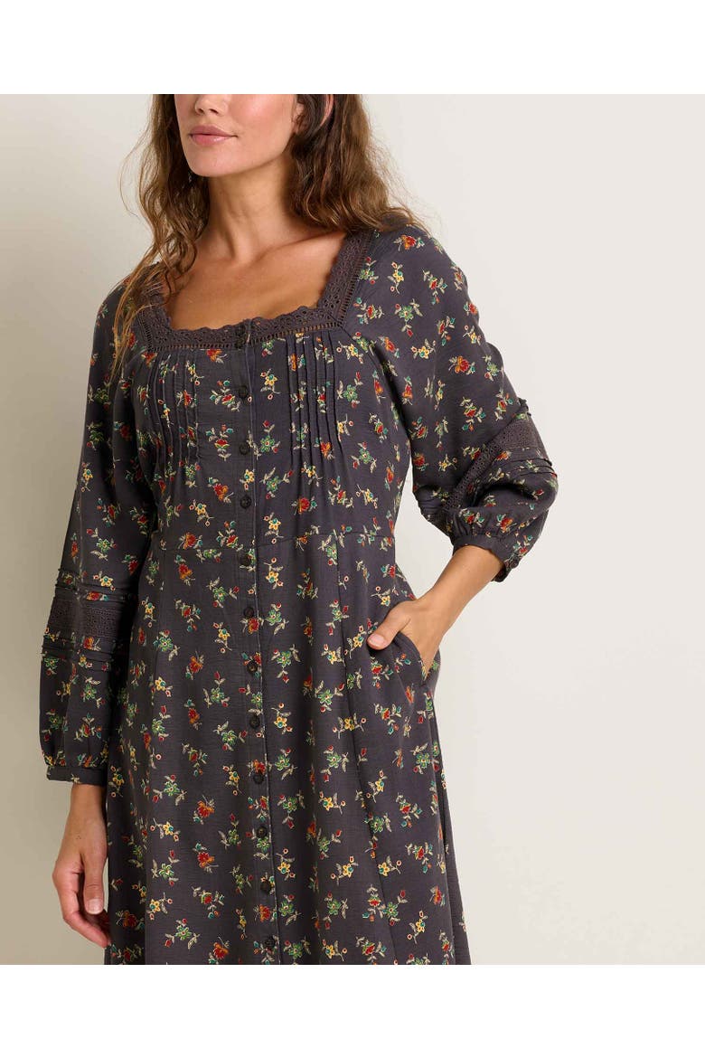 Manzana Square Neck Long Sleeve Dress, Alternate, color, Soot Graphic Print