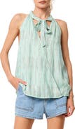 CIEBON Cadence Tie Neck Metallic Surplice Top
