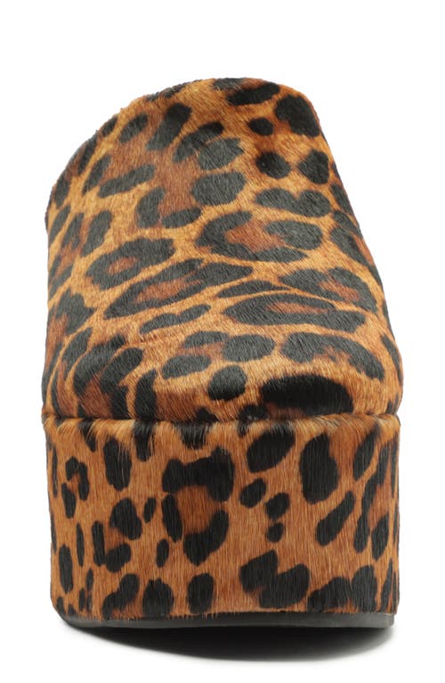 Schutz Sierra Leopard-print Calf Hair Platform Mules In Brown