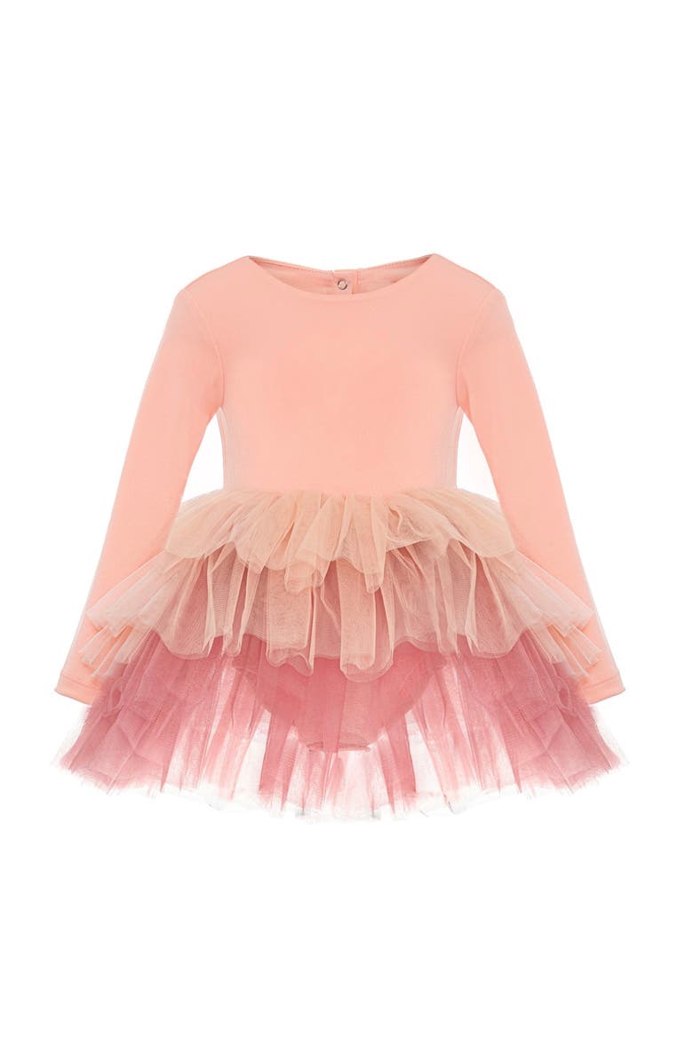 Mini Celebrities Dusty Long Sleeve Fluffy Tutu Dress, Alternate, color, Salmon Dusty