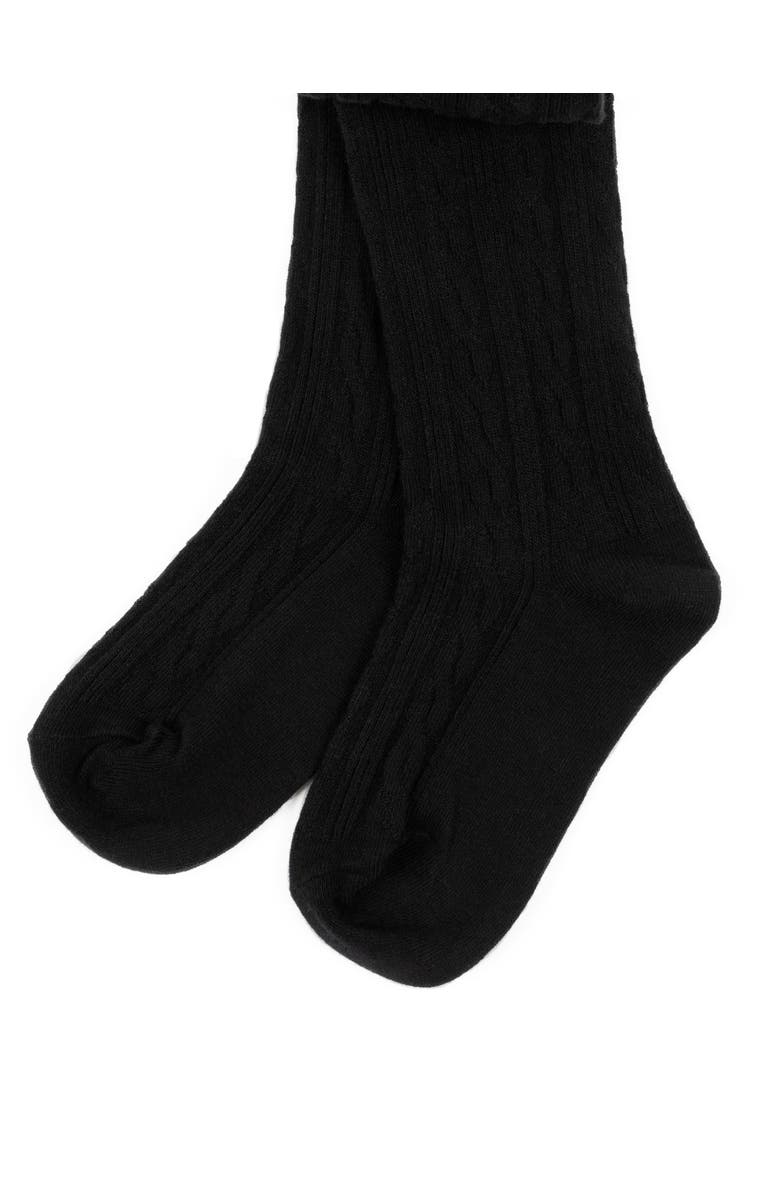 Leveret Girls Cable Knit Tights, Cotton Blend, Alternate, color, Black