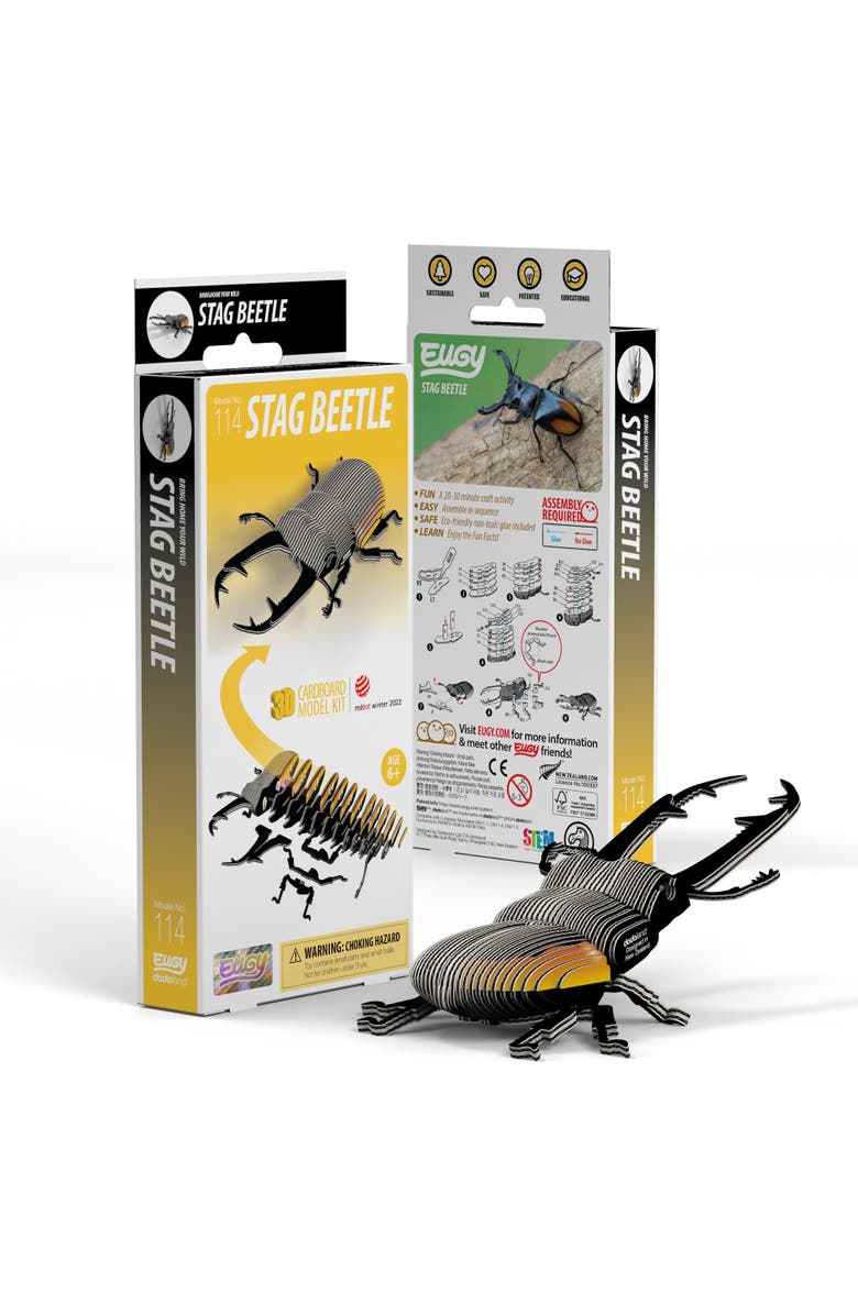 Eugy Puzzles Stag Beetle 3D Puzzle, Main, color, NO COLOR