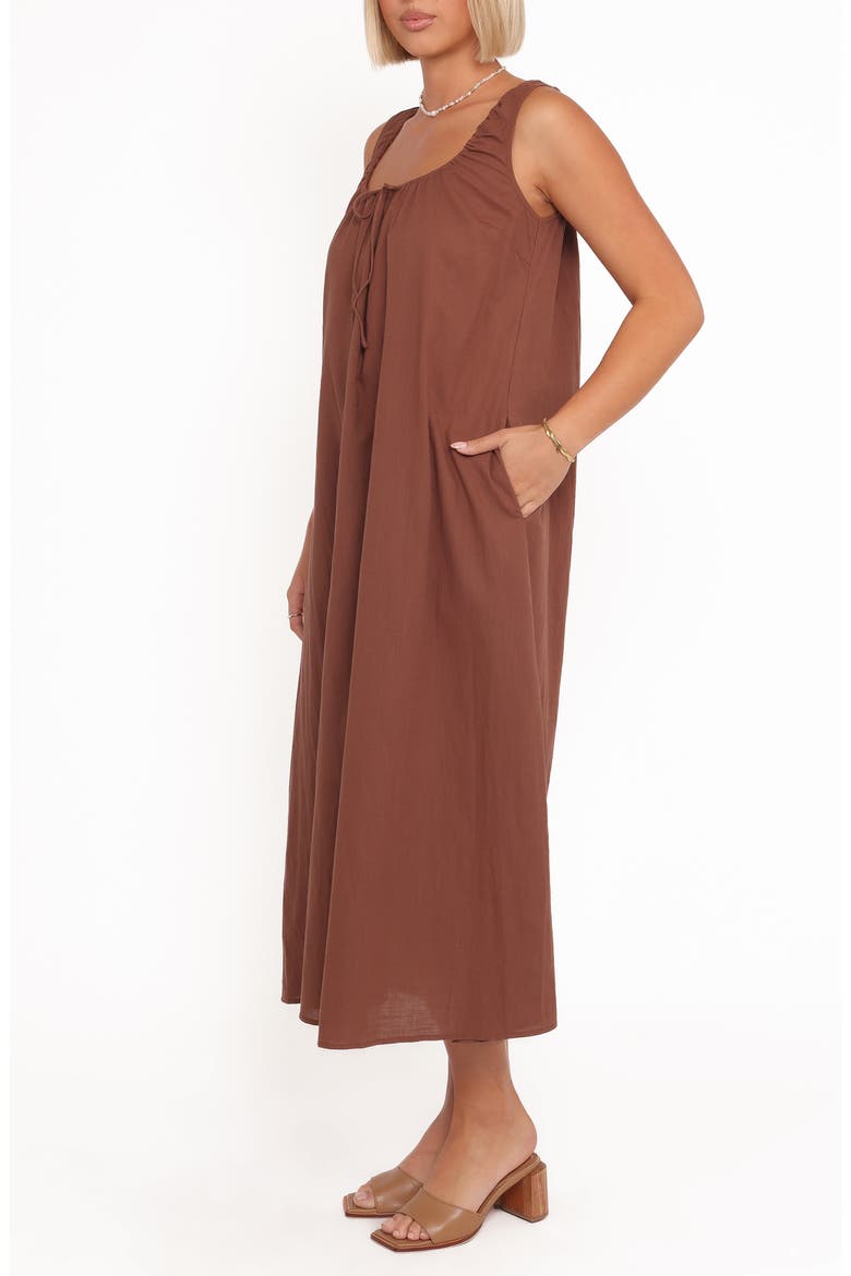 Bowman Cotton Midi Dress, Alternate, color, CHOCOLATE BROWN