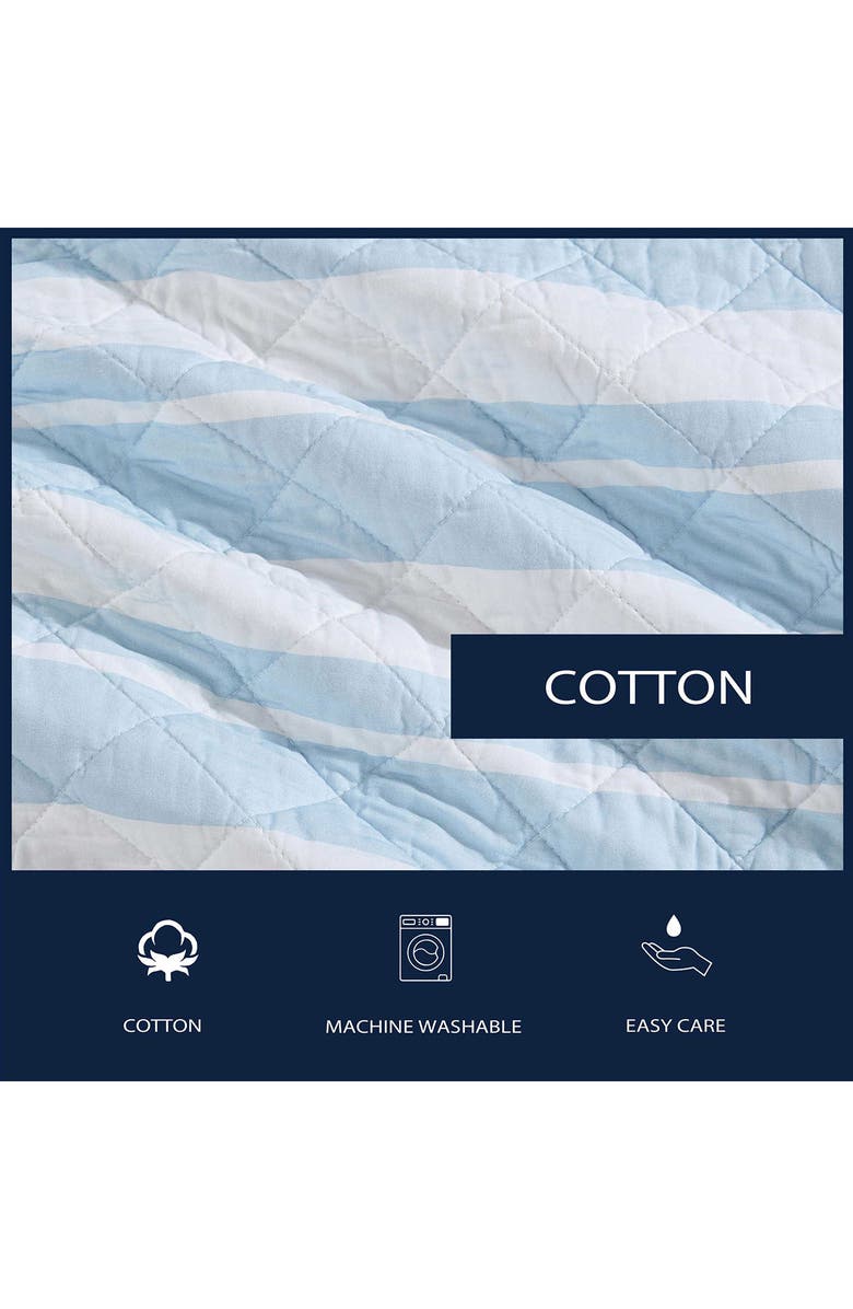 Nautica Seafront Stripe Reversible Cotton Comforter & Sham Set, Alternate, color, 