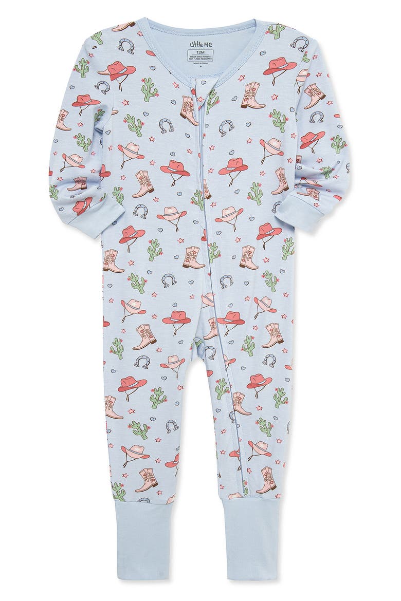 Kids' Cowgirl One-Piece Pajamas, Alternate, color, BLUE MULTI