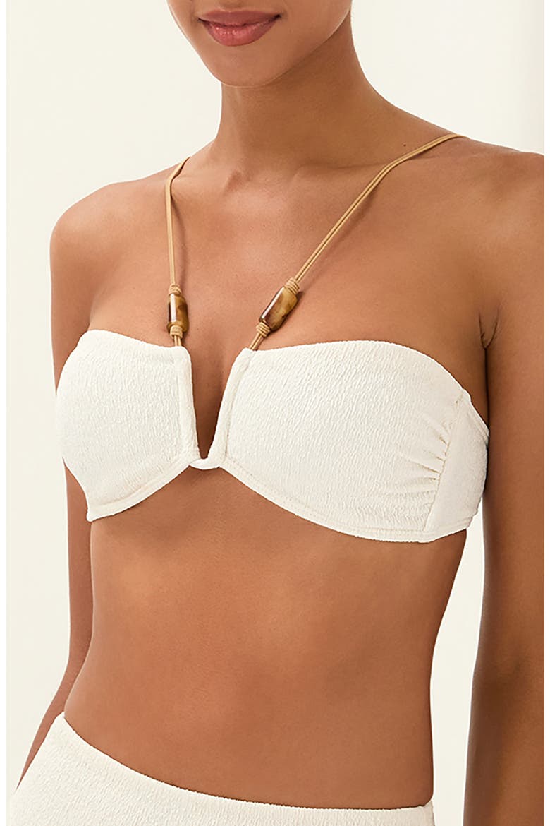 Firenze Lesley Carol Beaded Bikini Top, Main, color, WHITE