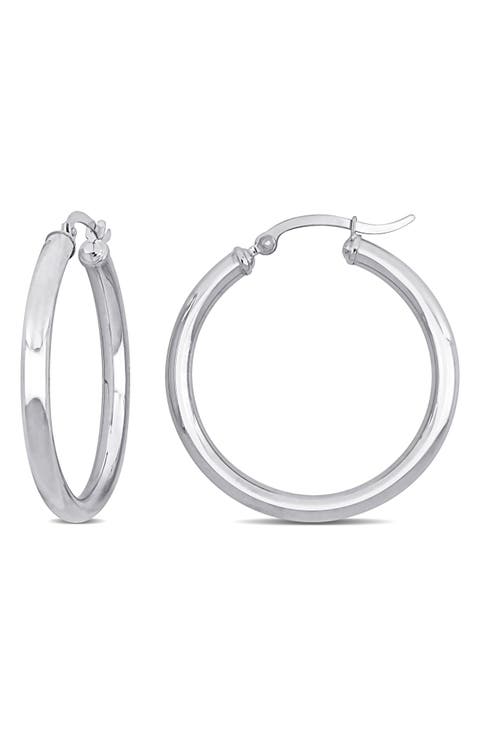10K Gold Hoop Earrings, 33mm
