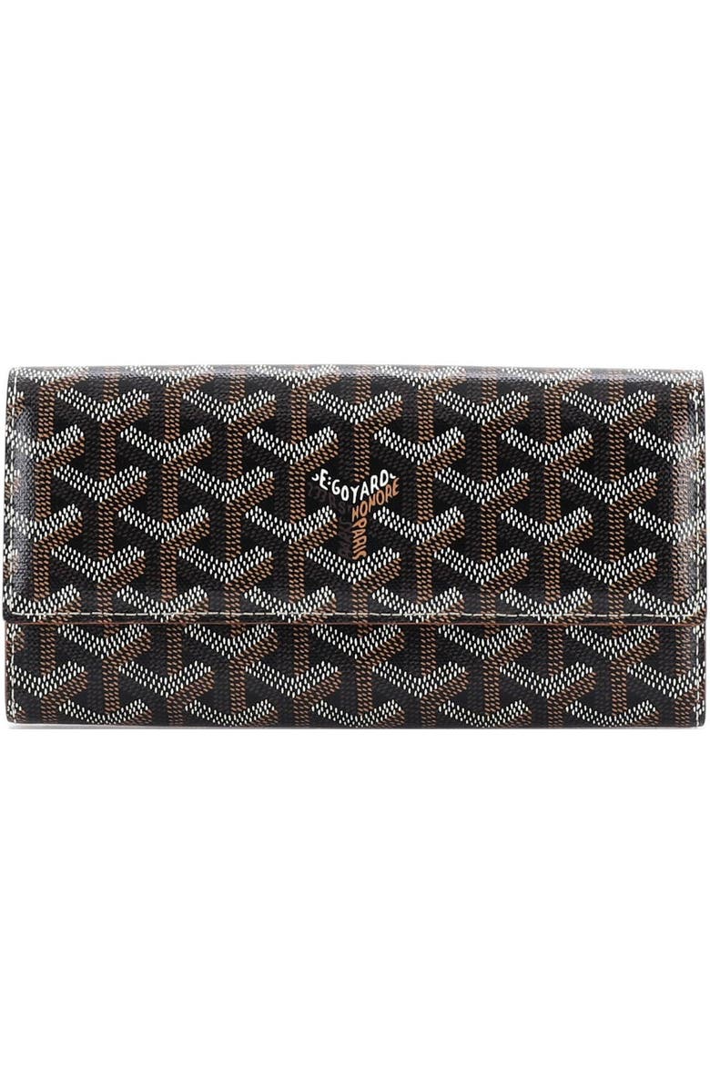 Pre-Owned Goyard Varenne Wallet Coated Canvas Long, Main, color, Black