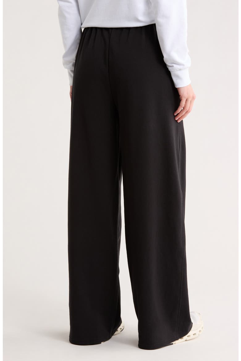 Relay French Terry Ultra Wide Leg Pants, Alternate, color, BLACK