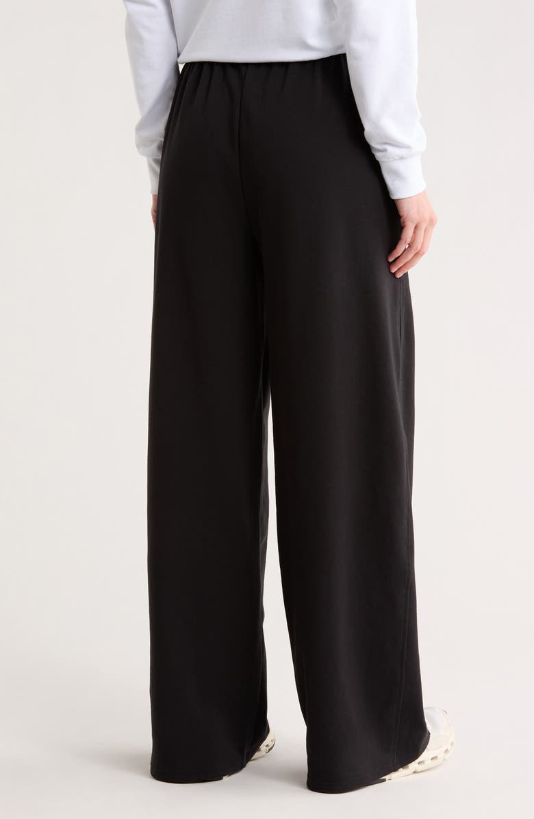 Z by Zella Relay French Terry Ultra Wide Leg Pants, Alternate, color, Black