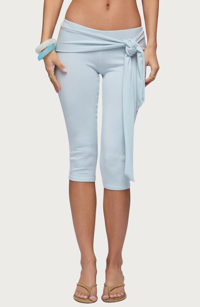 EDIKTED Adara Tie Capri Pants, Main, color, 